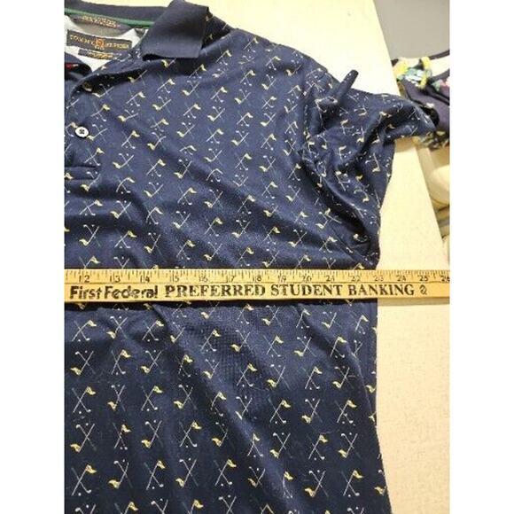Tommy Hilfiger Golf Mens Large Polo Wedge And Flagstick Print Blue Casual - Picture 5 of 9